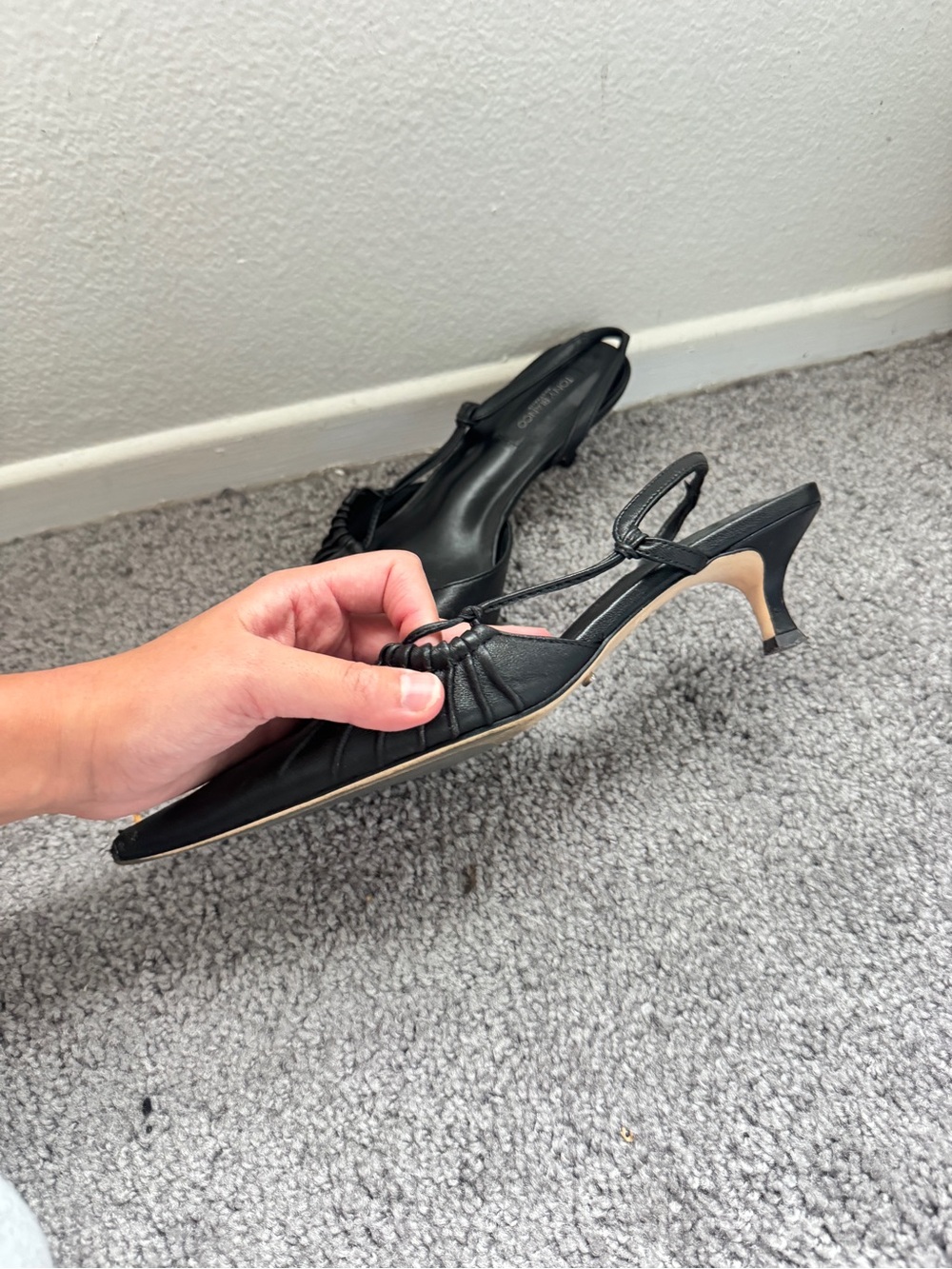 Tony Bianco black Pointed Slingback Heels - Picture 3 of 6